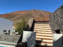 Volcano Matthew as seen from the back of the villa.