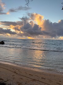 Sunrise from the beach in front of the property!