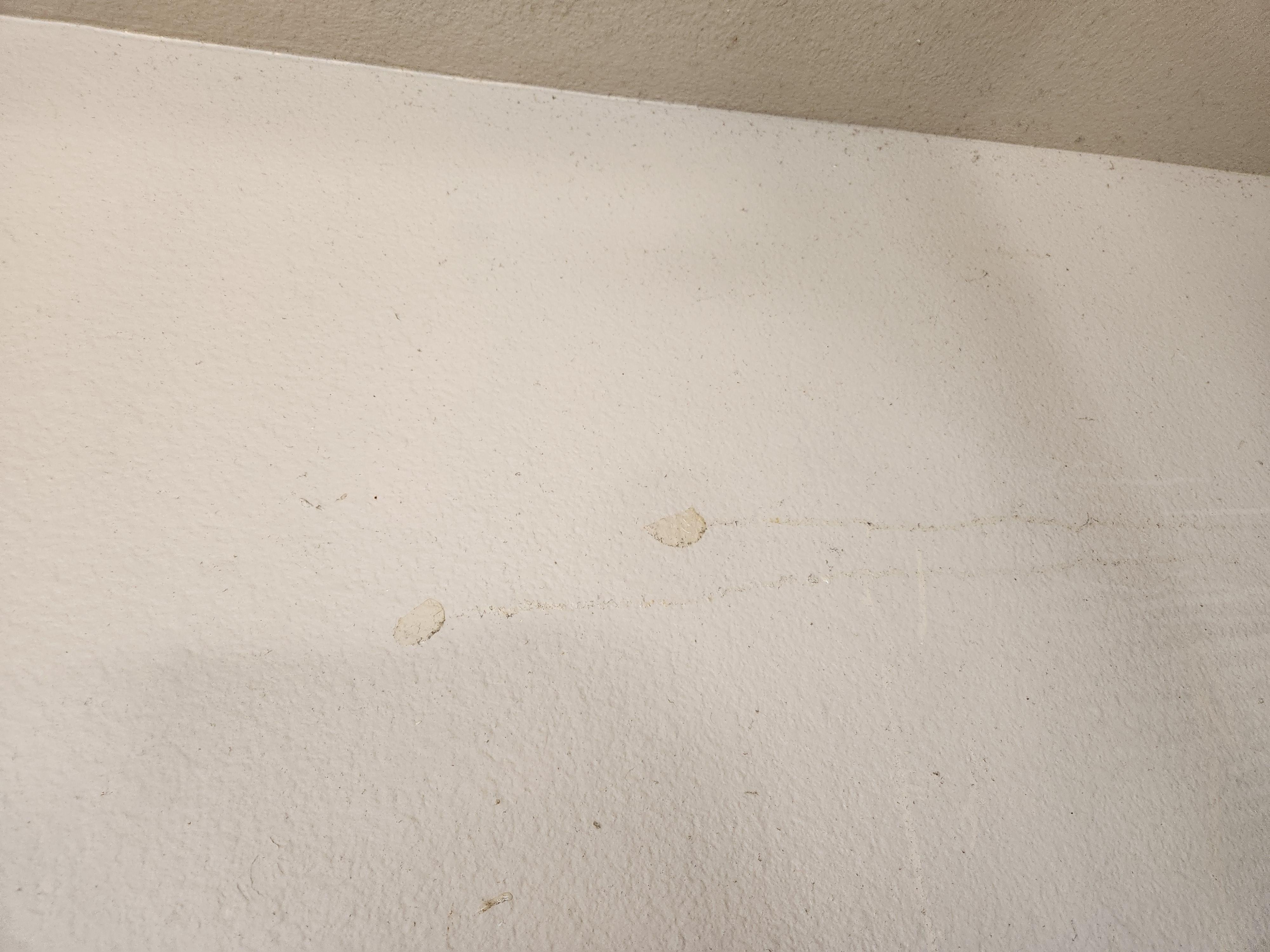 Big dirty spots on the wall by the office table