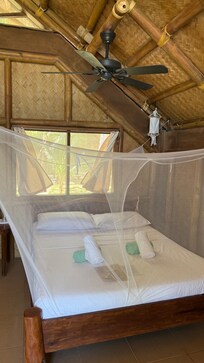 One bed in our two bed beach hut
