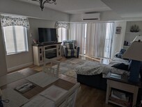 Living area with a very comfortable sofa sleeper