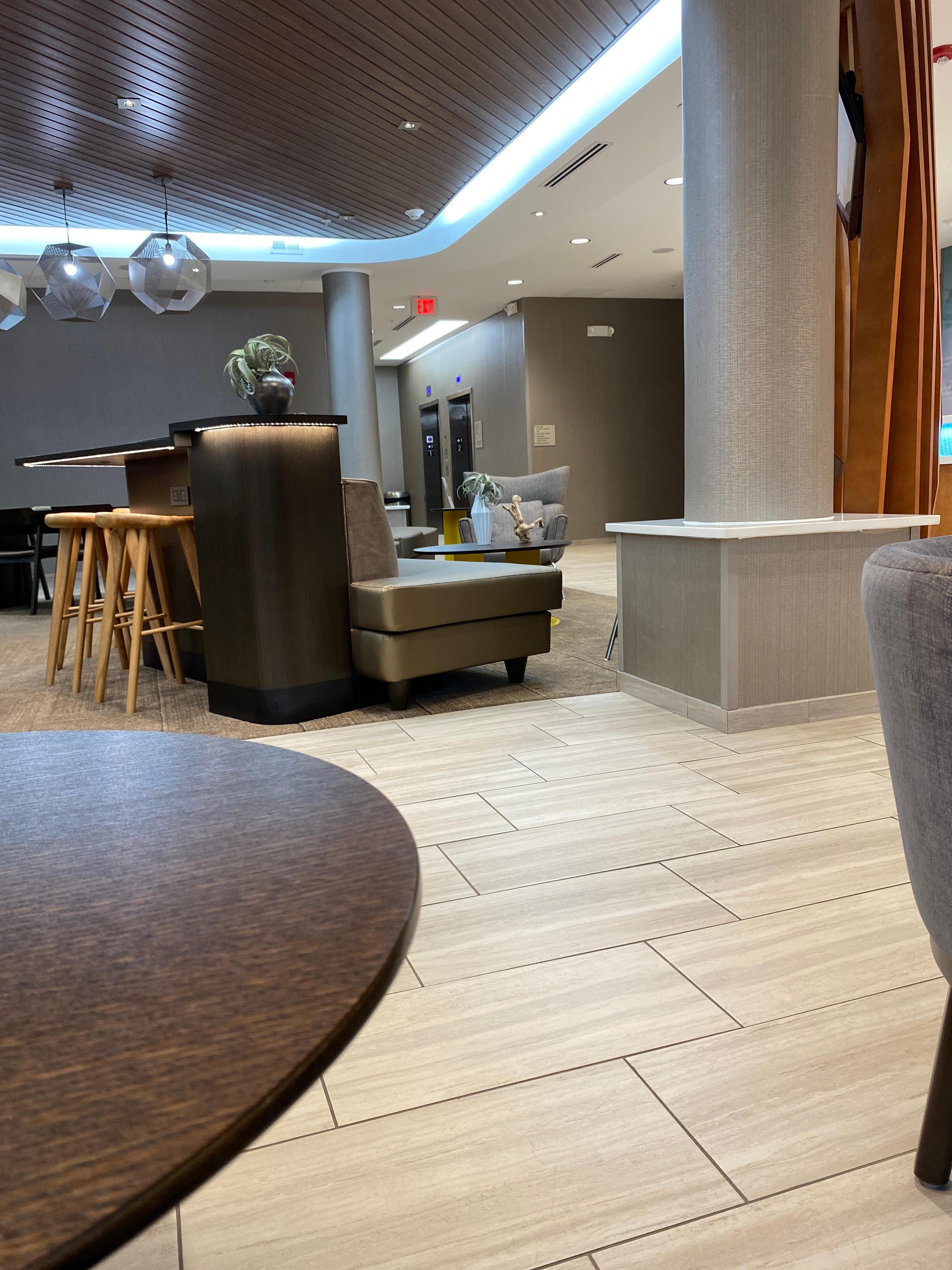 Hotel front desk area