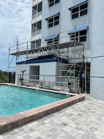 Pool restrooms completely blocked by construction equipment until Wednesday late afternoon!