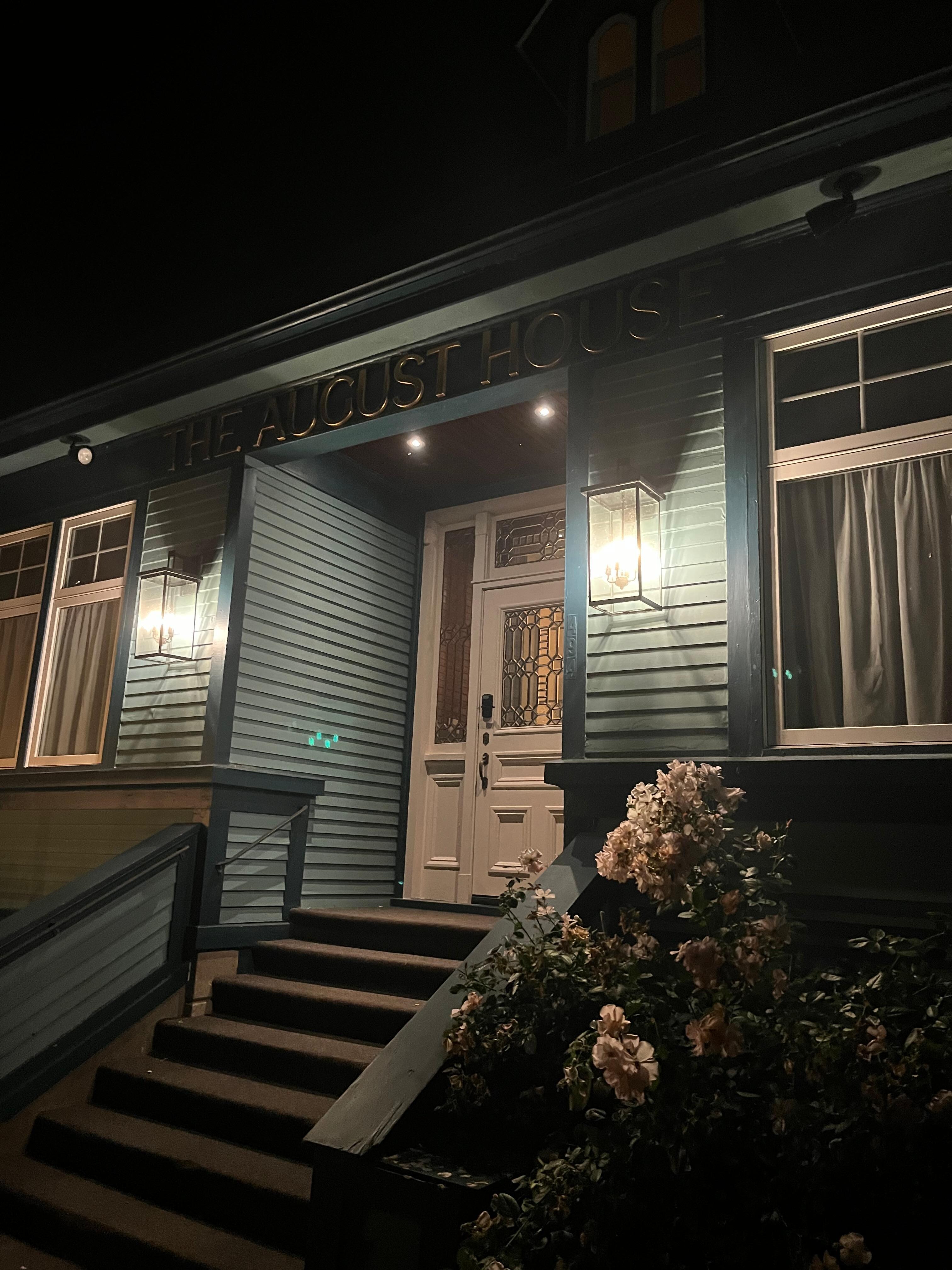 Entrance at night