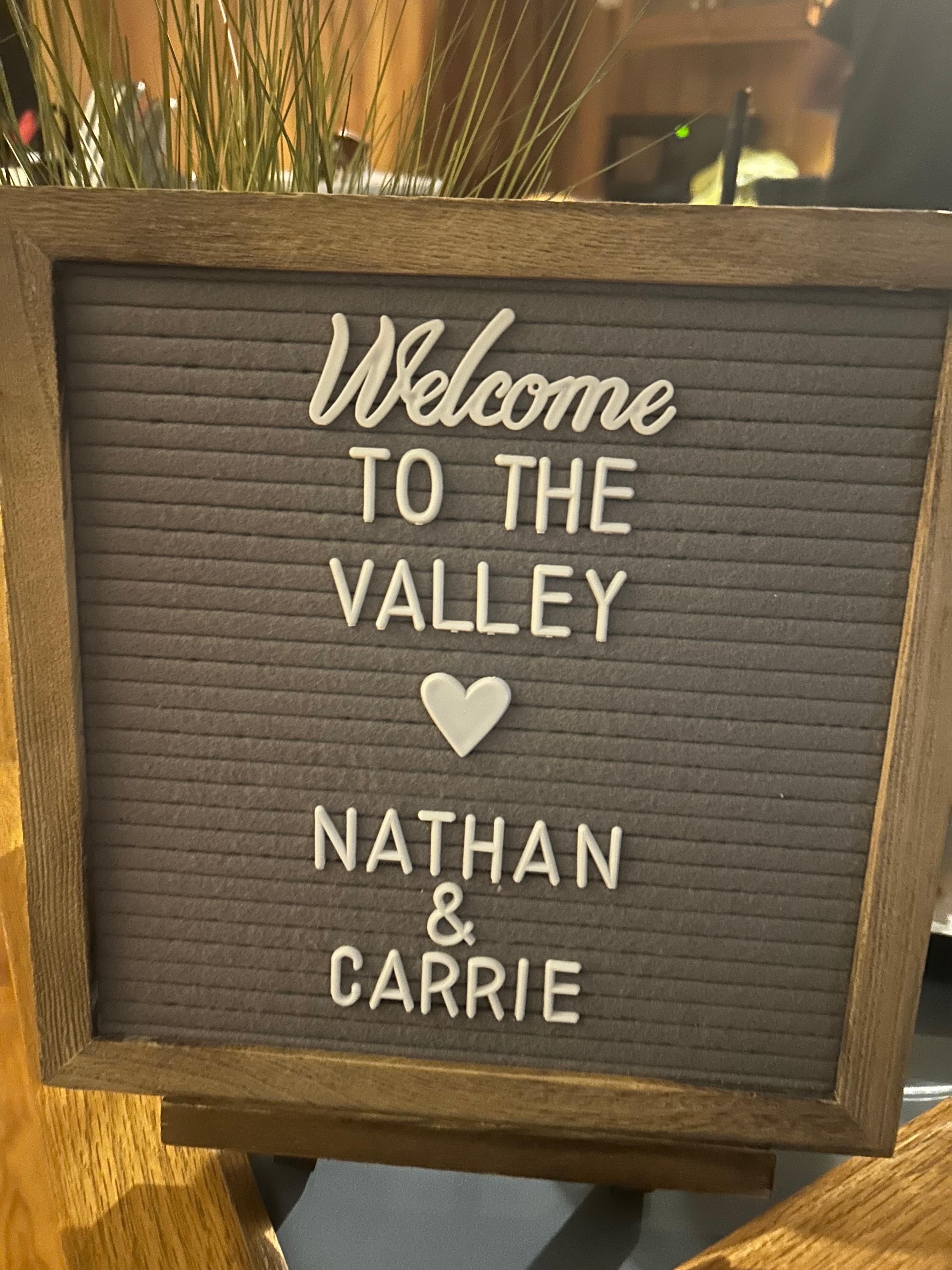 A sweet welcome sign