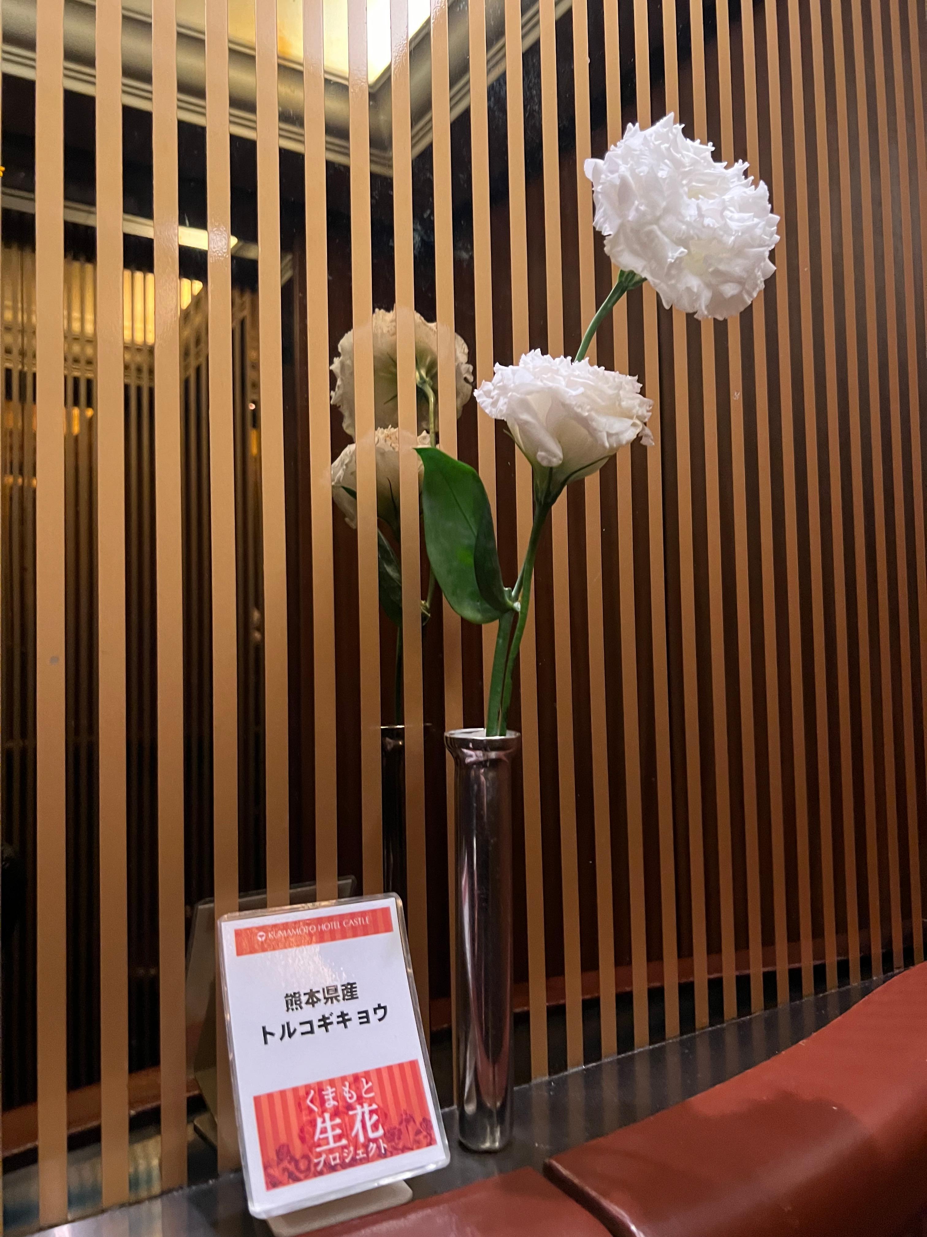 電梯內的花是生花