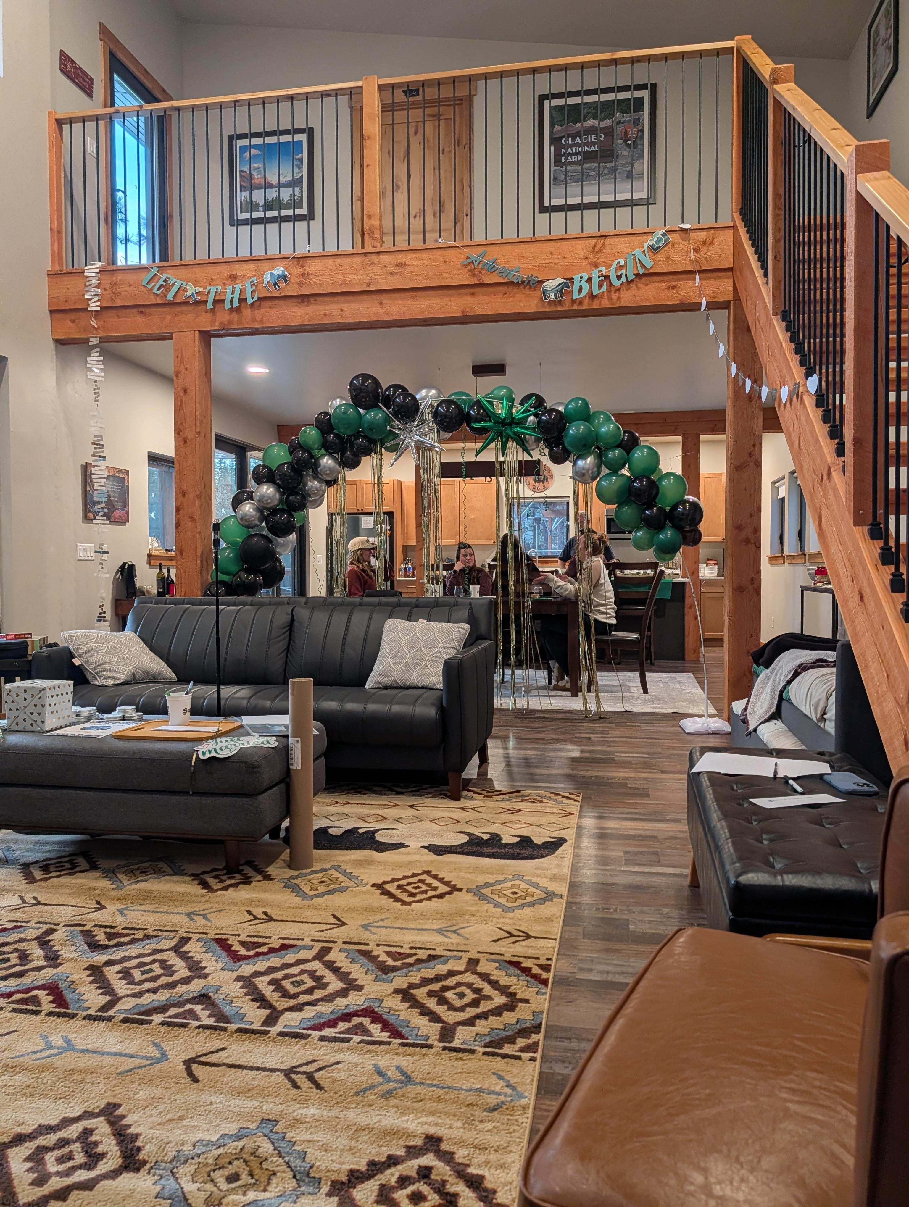 We used a stand-alone balloon arch for the wedding party