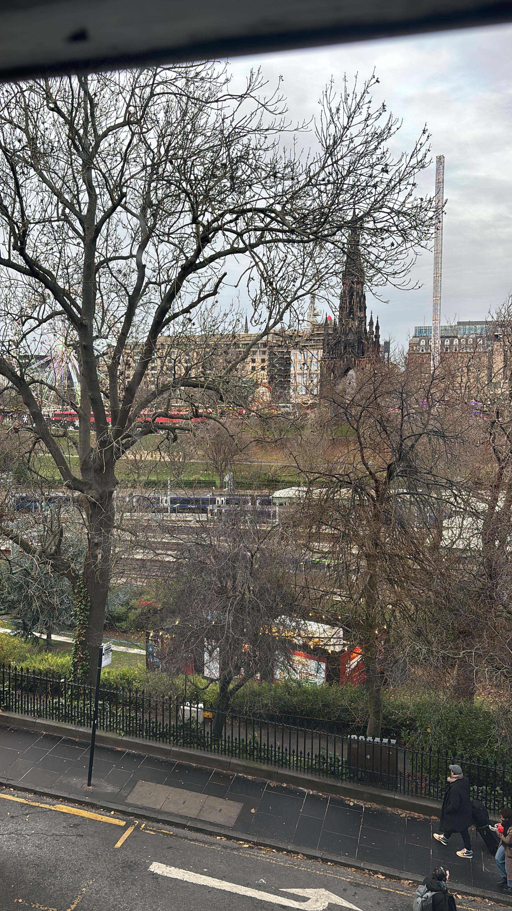 Ausblick von unserem Zimmer auf den Weihnachtsmarkt 