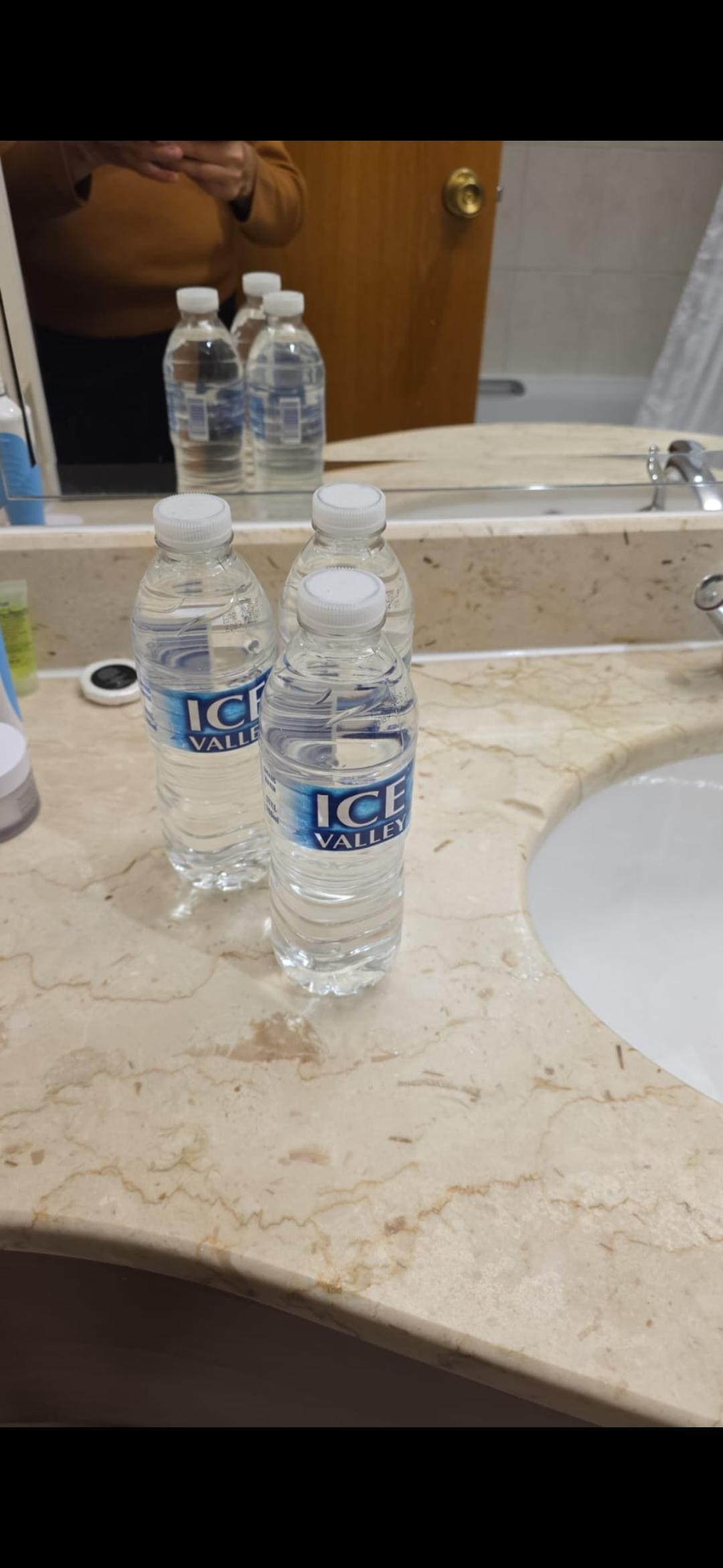 No water. Given bottled water