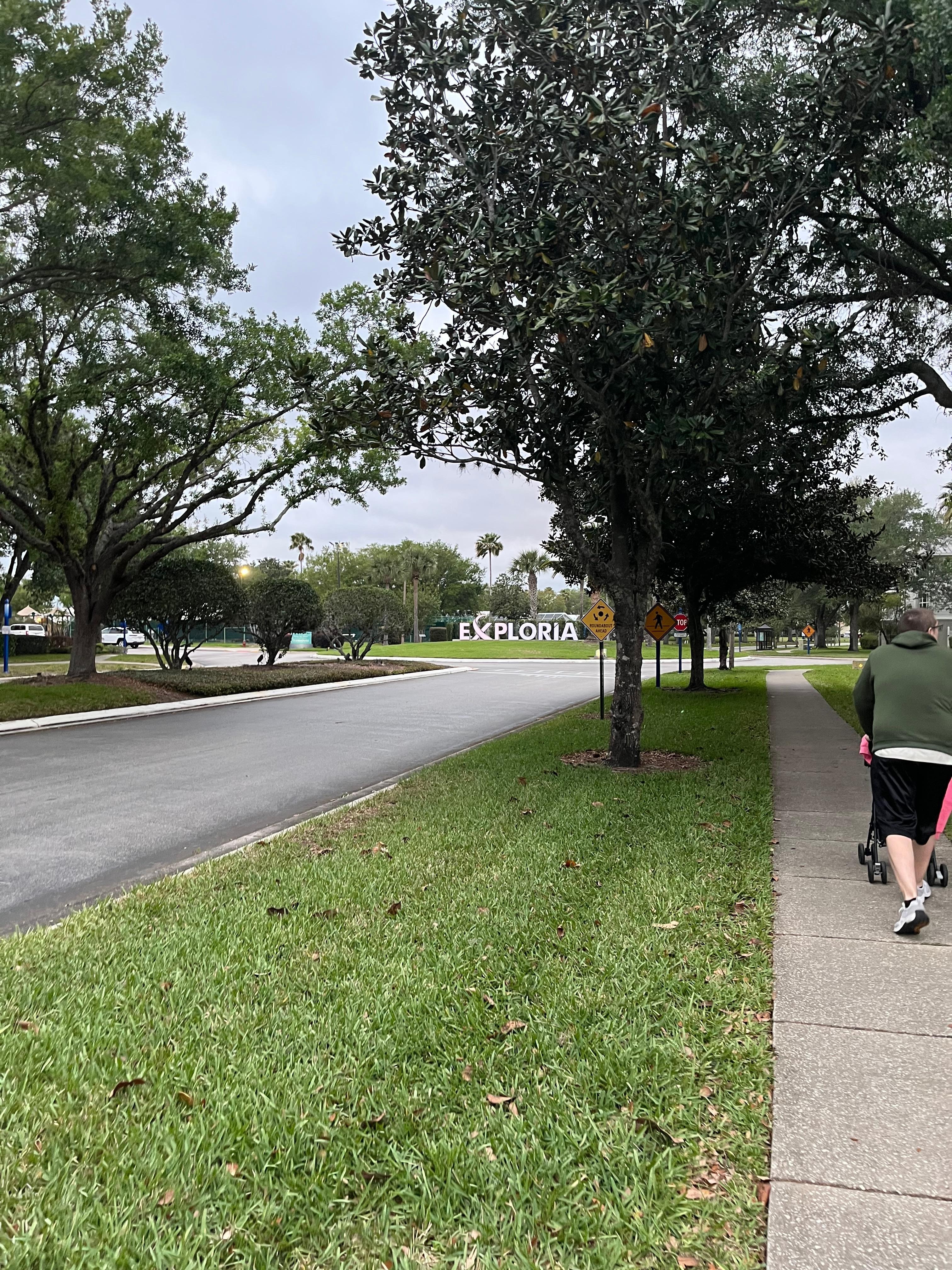 Walking towards back of resort