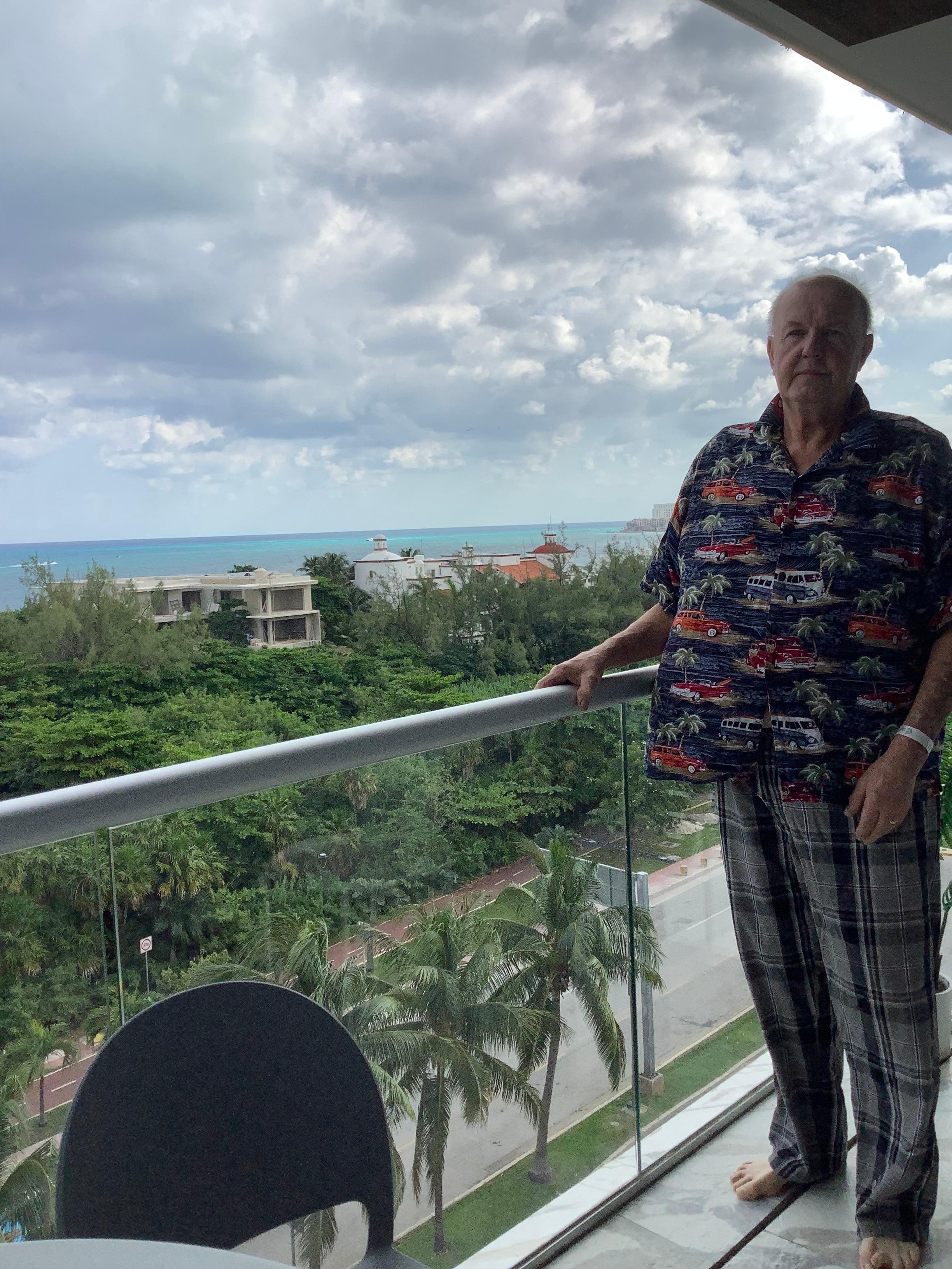 Balcony on cloudy day