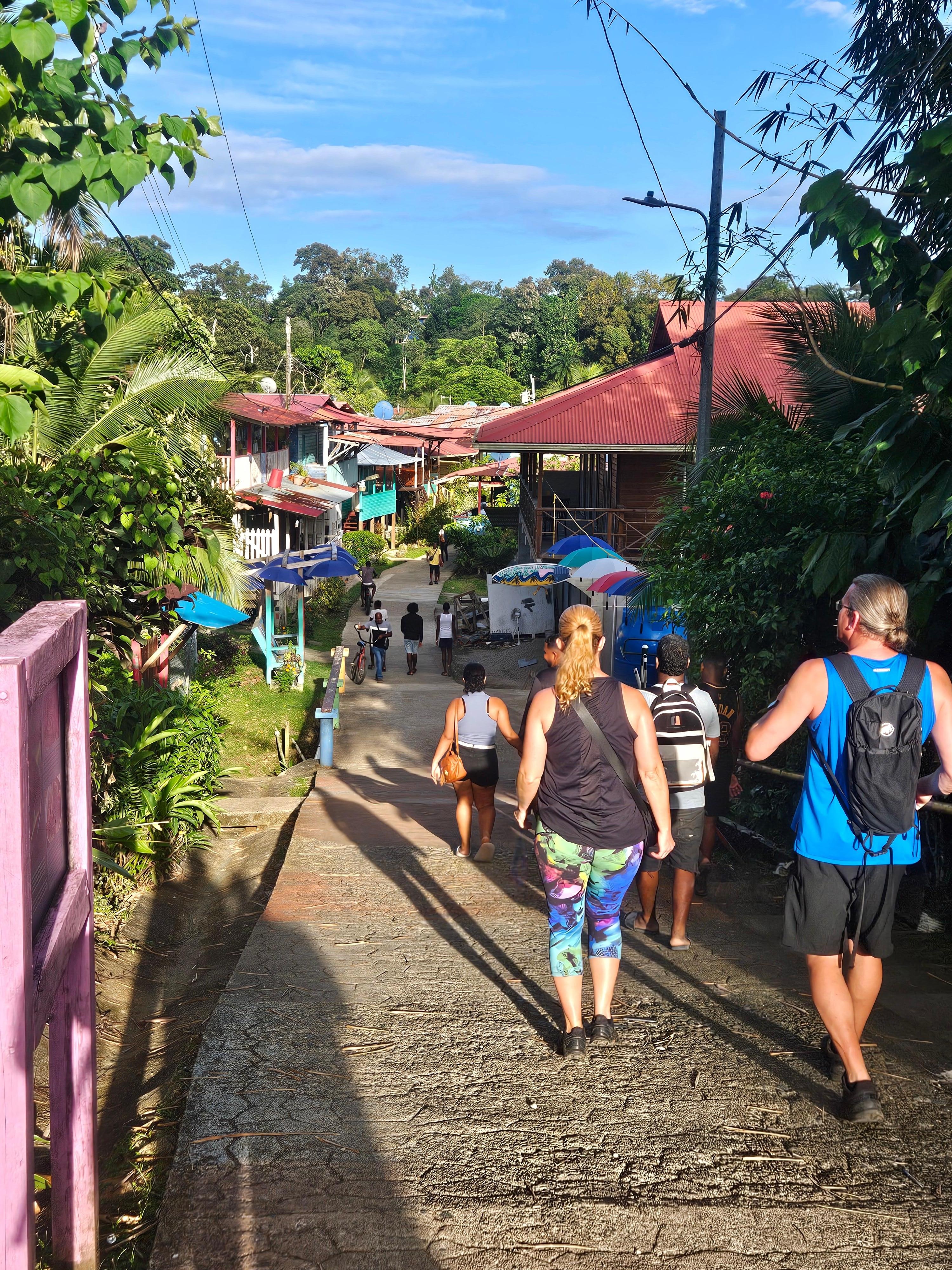 The walk through Old Bank to the casita 