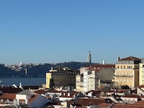 From the balcony looking at the city.
