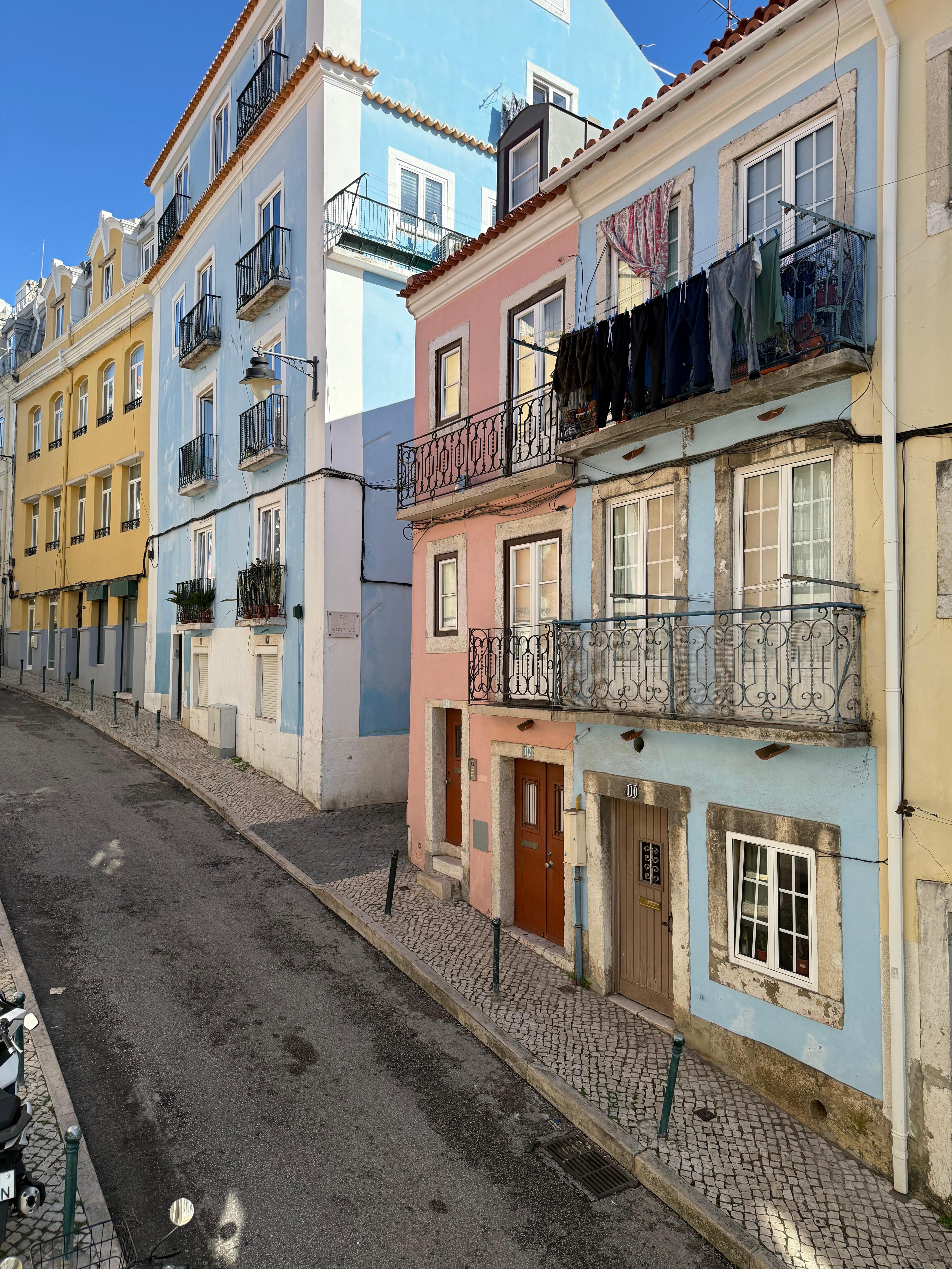 Street view out balcony doors. 