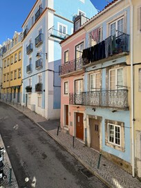 Street view out balcony doors.