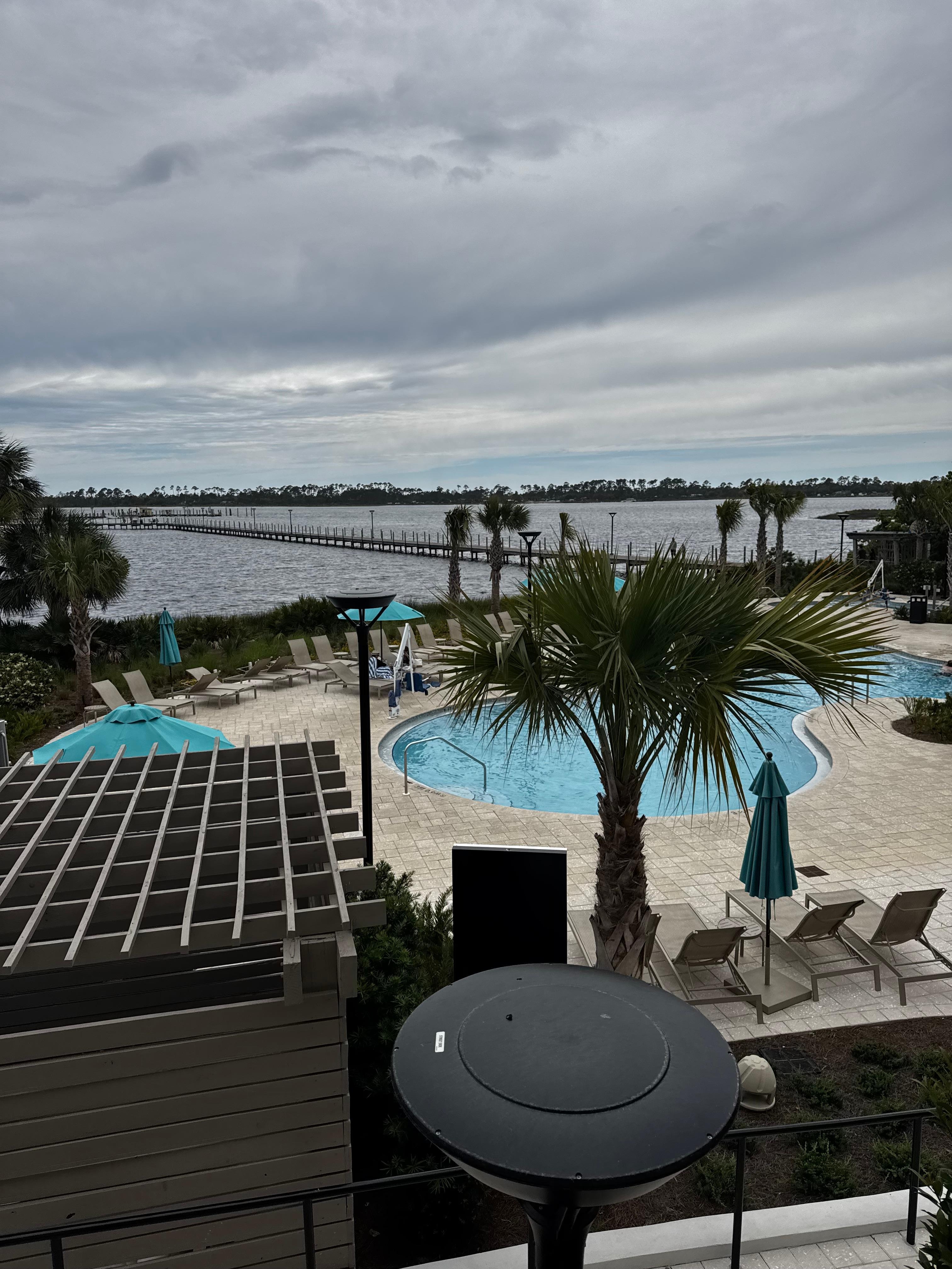 Room 2204 view of bridge leading to beach and activities