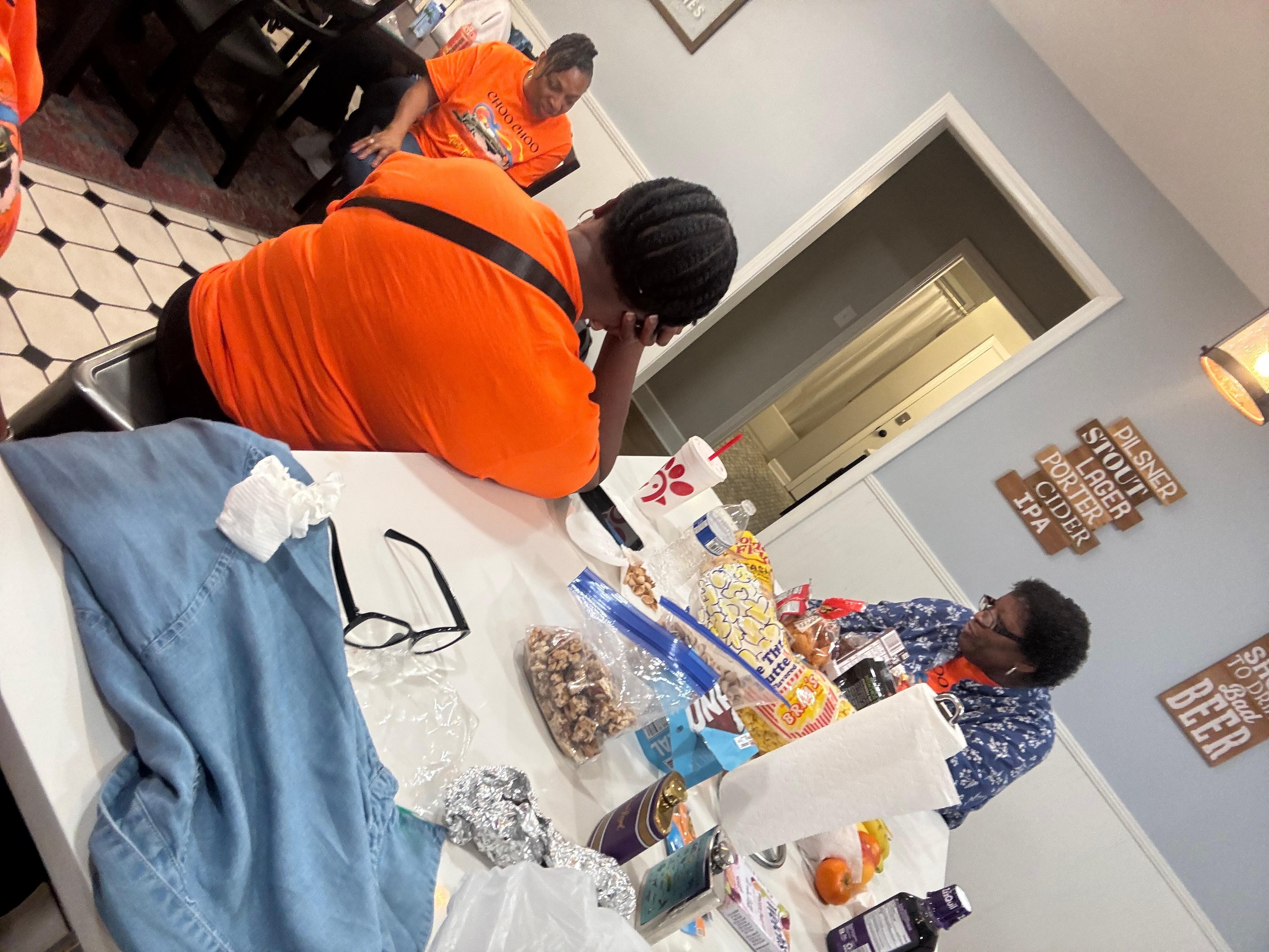 Enjoying the spacious kitchen 