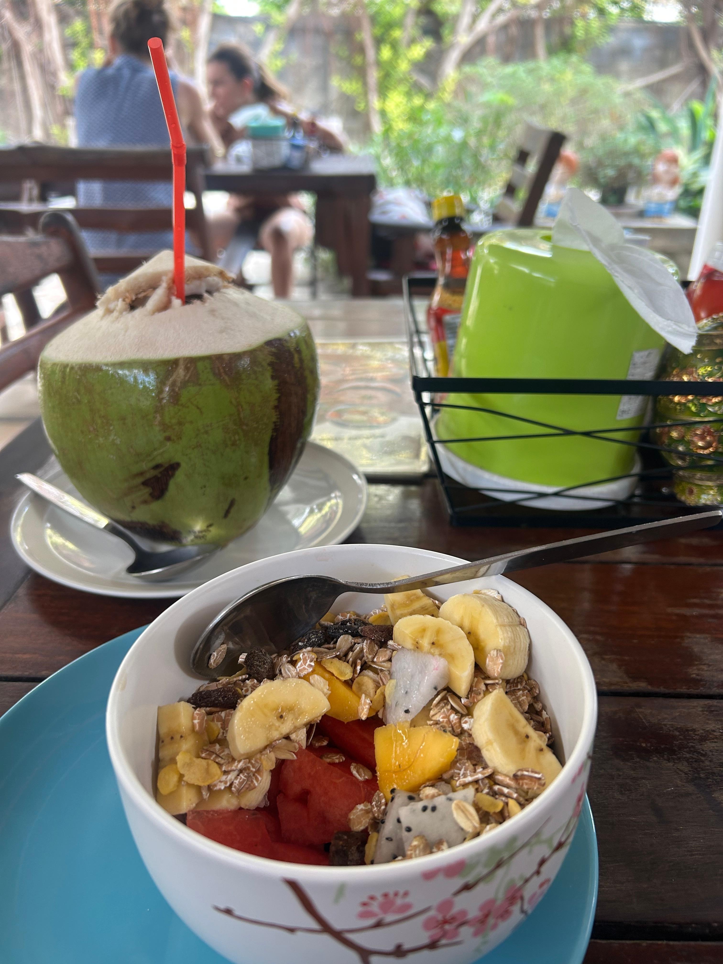 Lovely fresh tropical fruit muesli for 80 THB