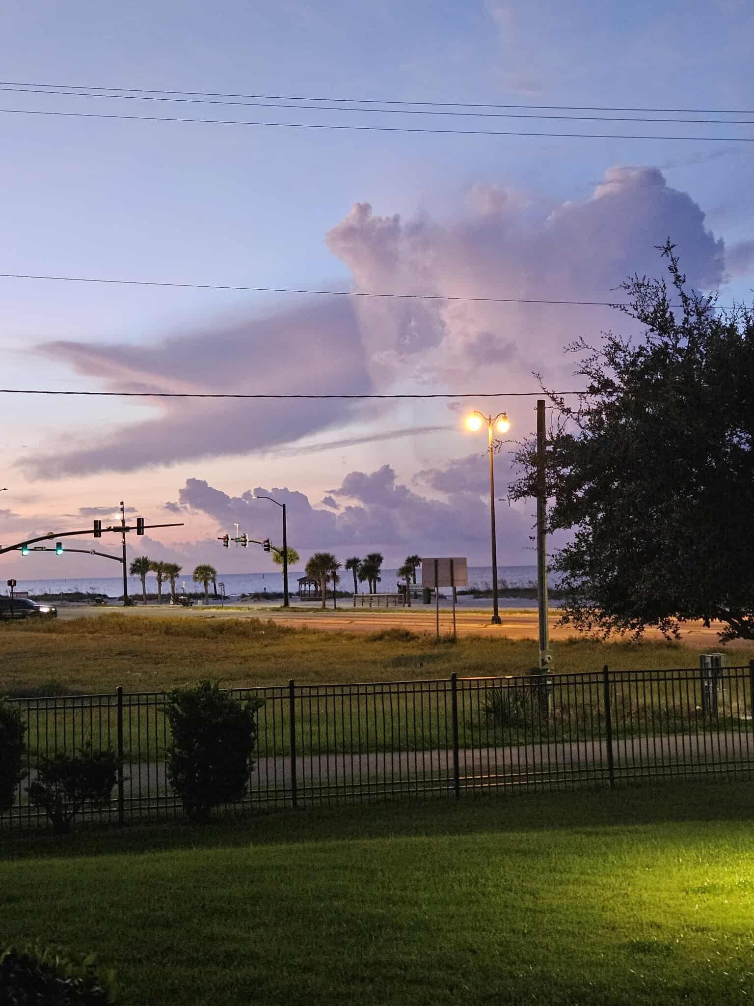 Sunrise view from property grounds