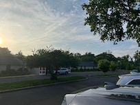 View from outside…can see airplanes flying overhead