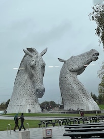 The Kelpies are better seen at night when they are lit up