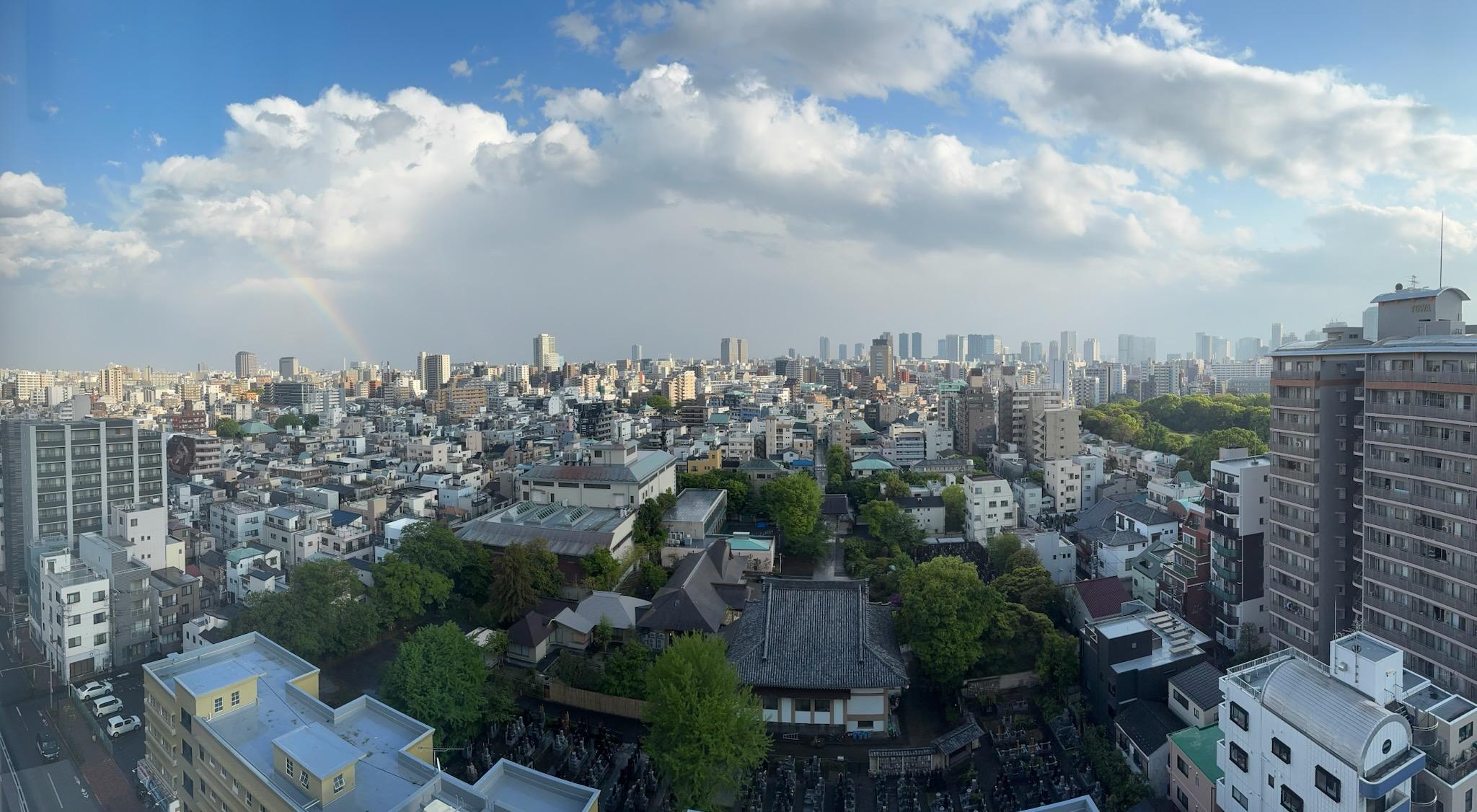 Panoramic view from our room on the 13th floor