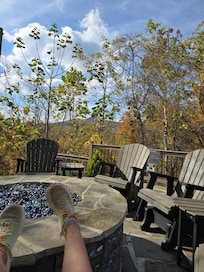 Sitting by the firepit