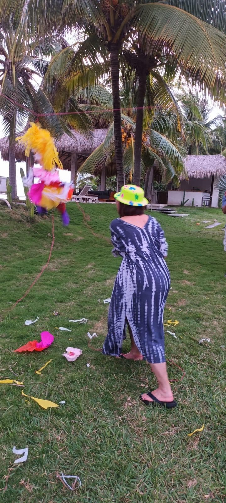 Celebrating a birthday with a piñata!