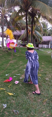 Celebrating a birthday with a piñata!