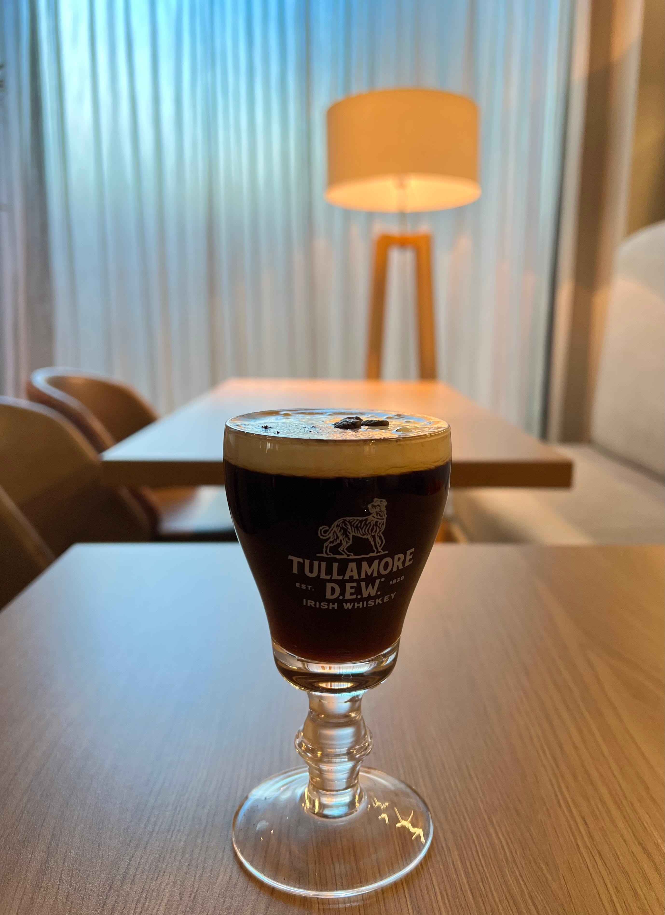 Irish coffee at the hotel bar/restaurant