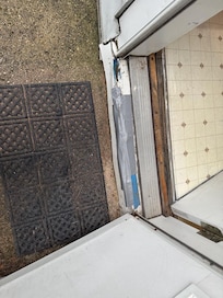 Duct tape on entryway.