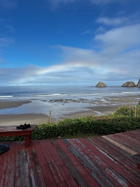 Beach and rainbow shot from the deck