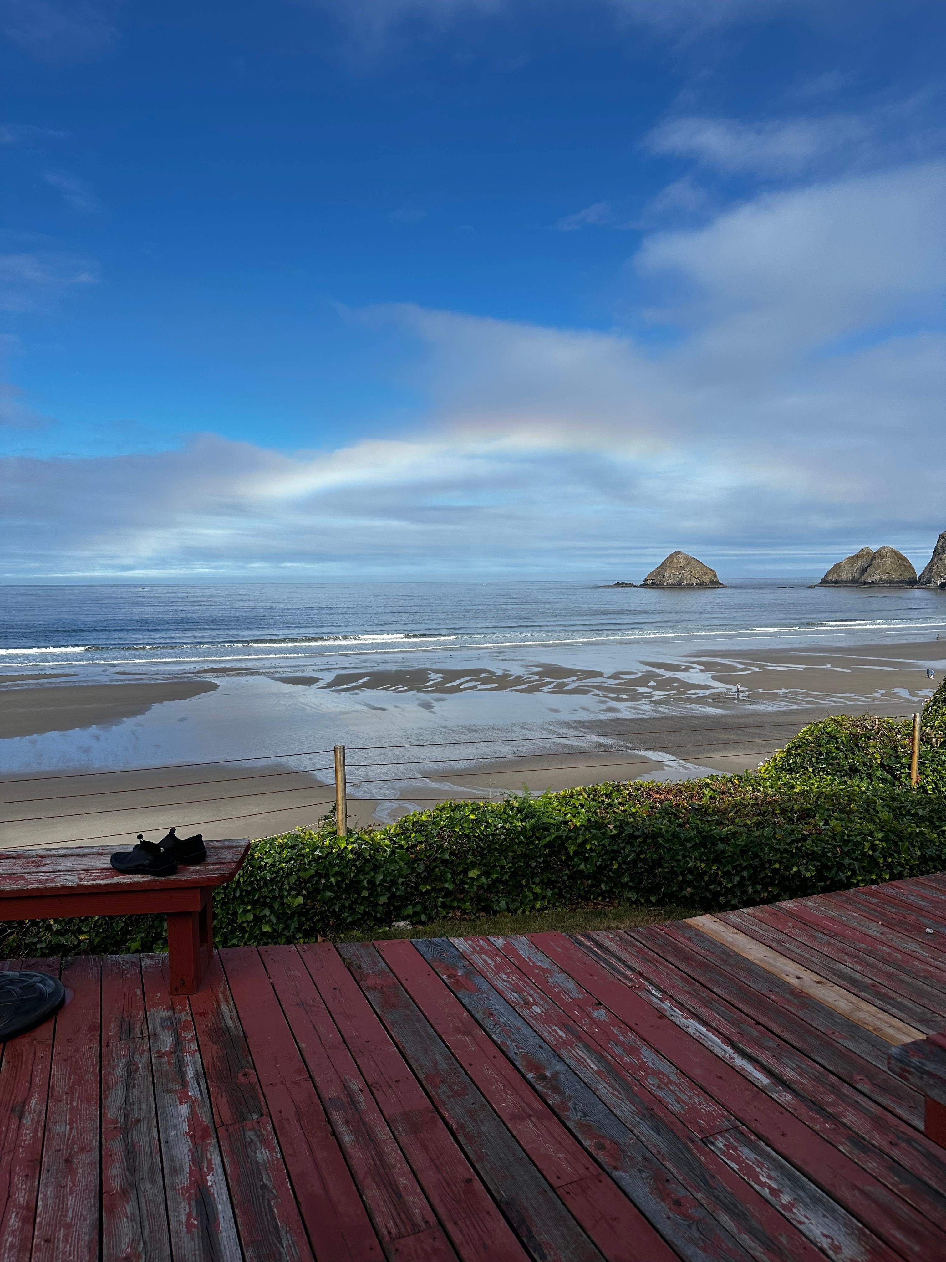Beach and rainbow shot from the deck