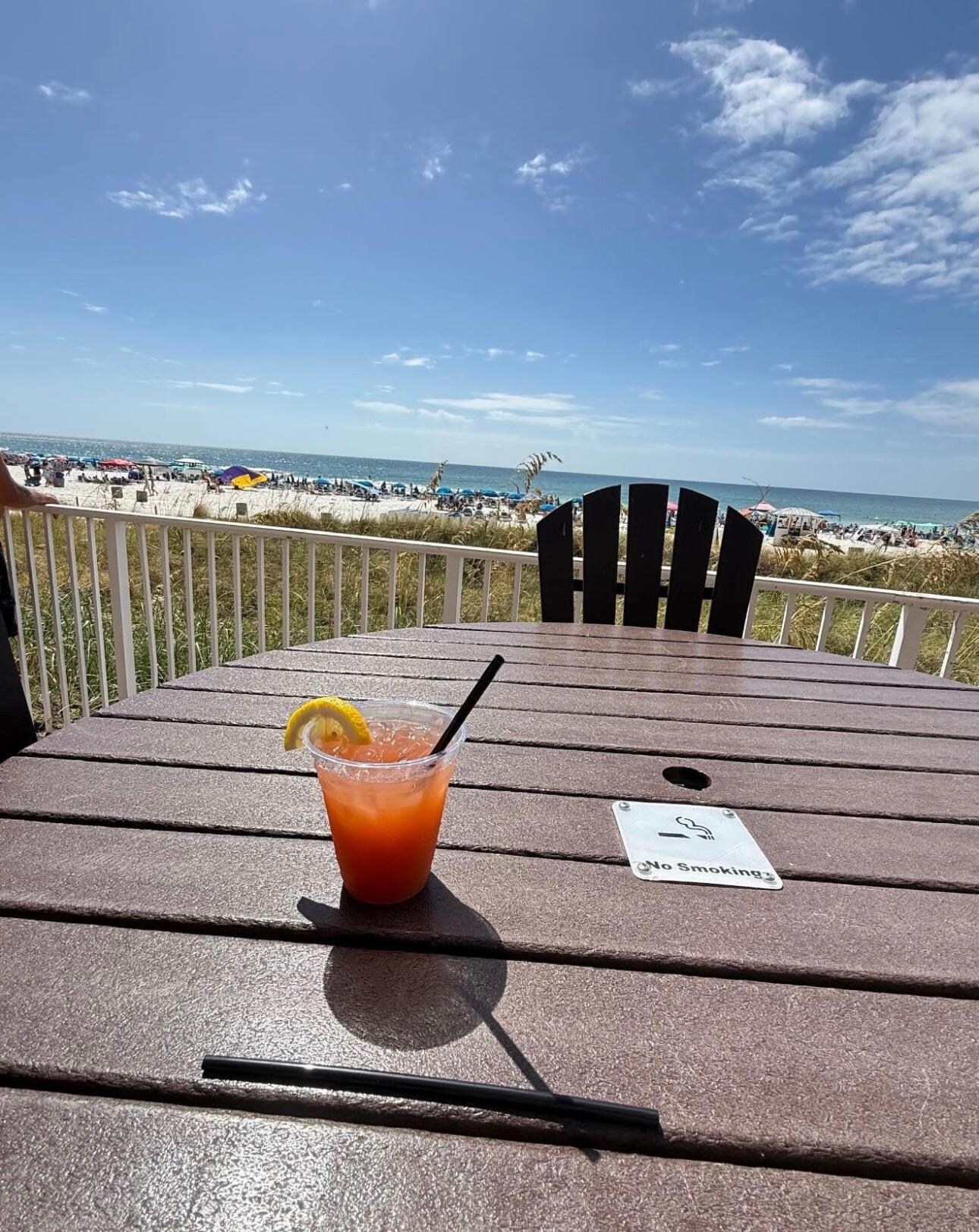 Resort Pool Bar Table Beach View