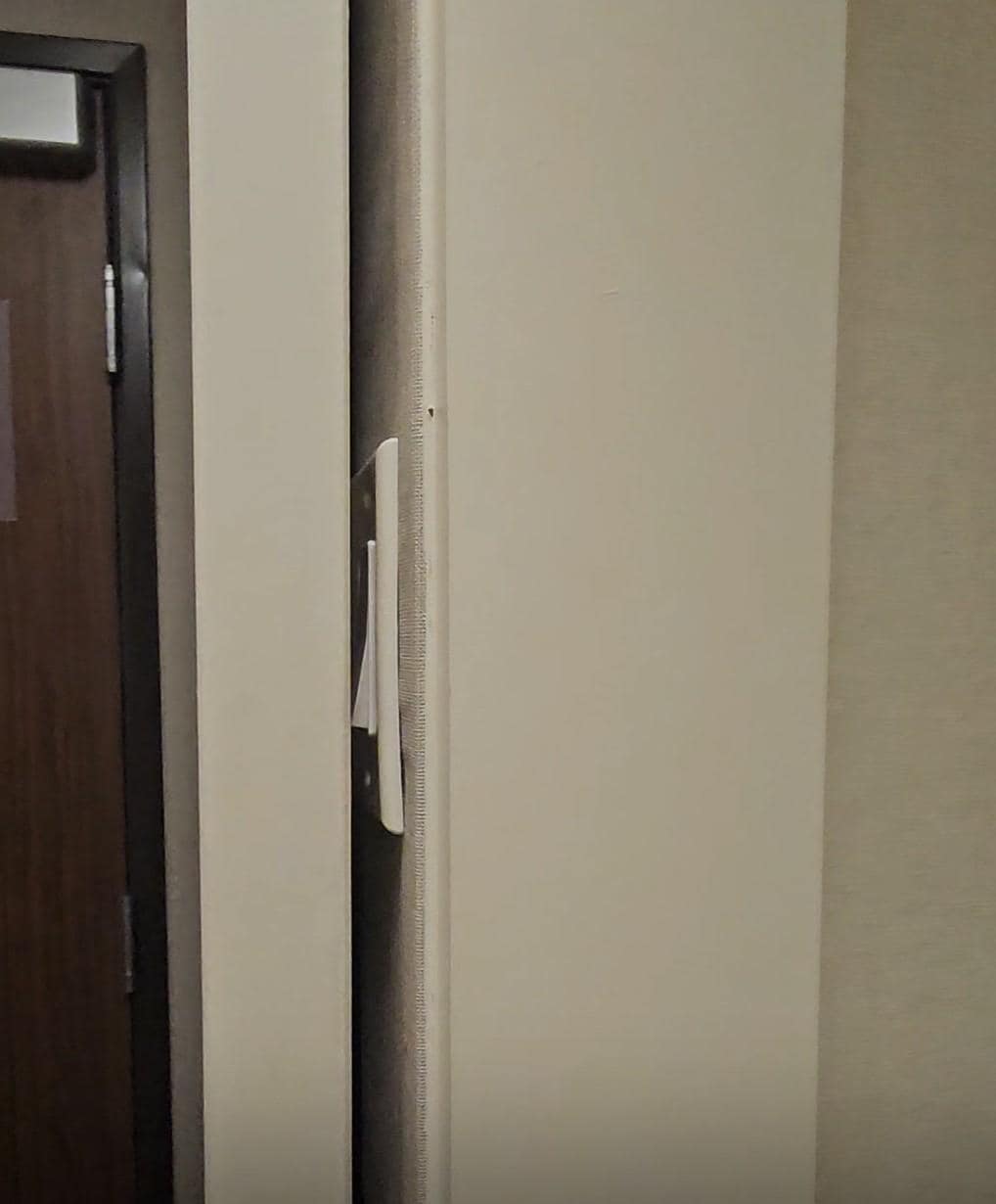 This is the light switch when entering. When the this door is rolled over it, it can not be turned on or off. Not practical.