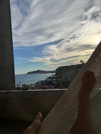 Relax in the hammock at dusk.