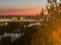 View from balcony at dawn