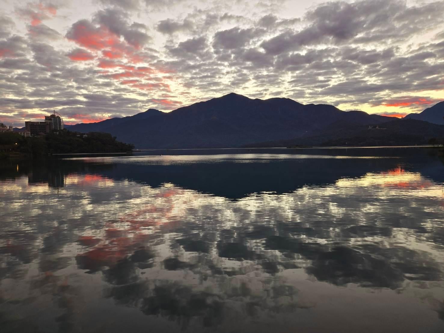 Sunrise at Sun Moon Lake on December 24, 2025