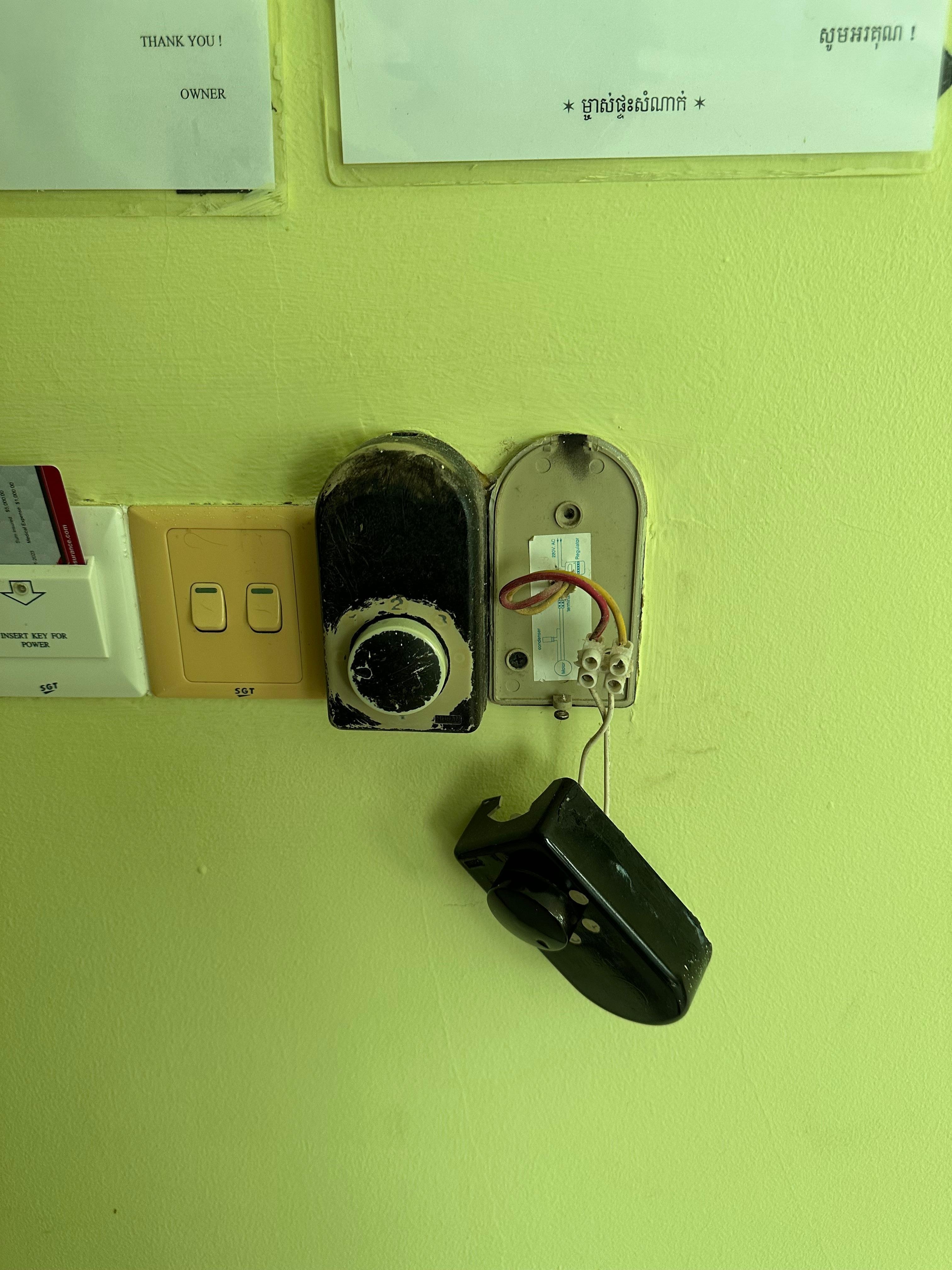 Ødelagt kontroll/bryter til takvifte