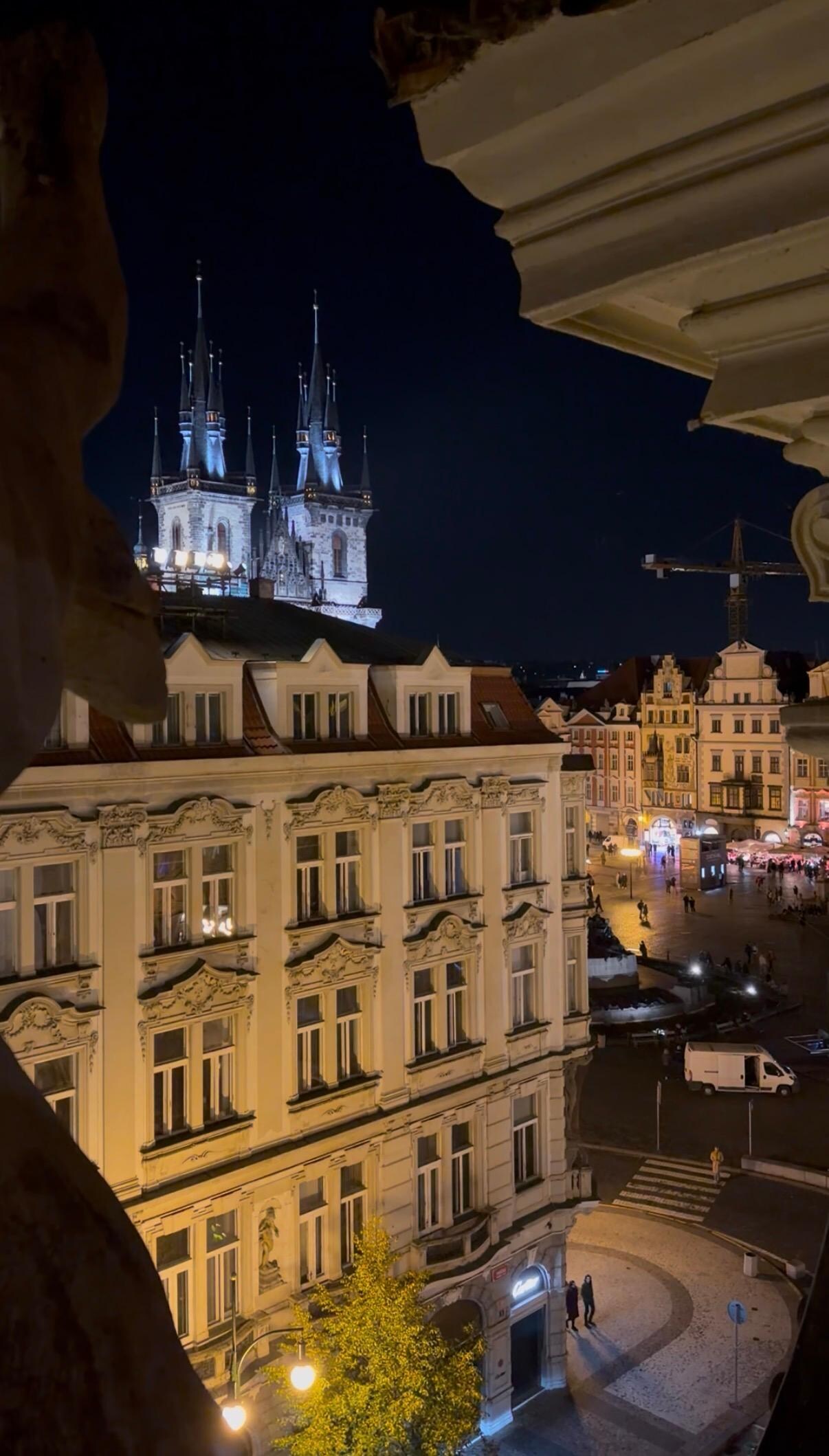 View of the square from apartment. 