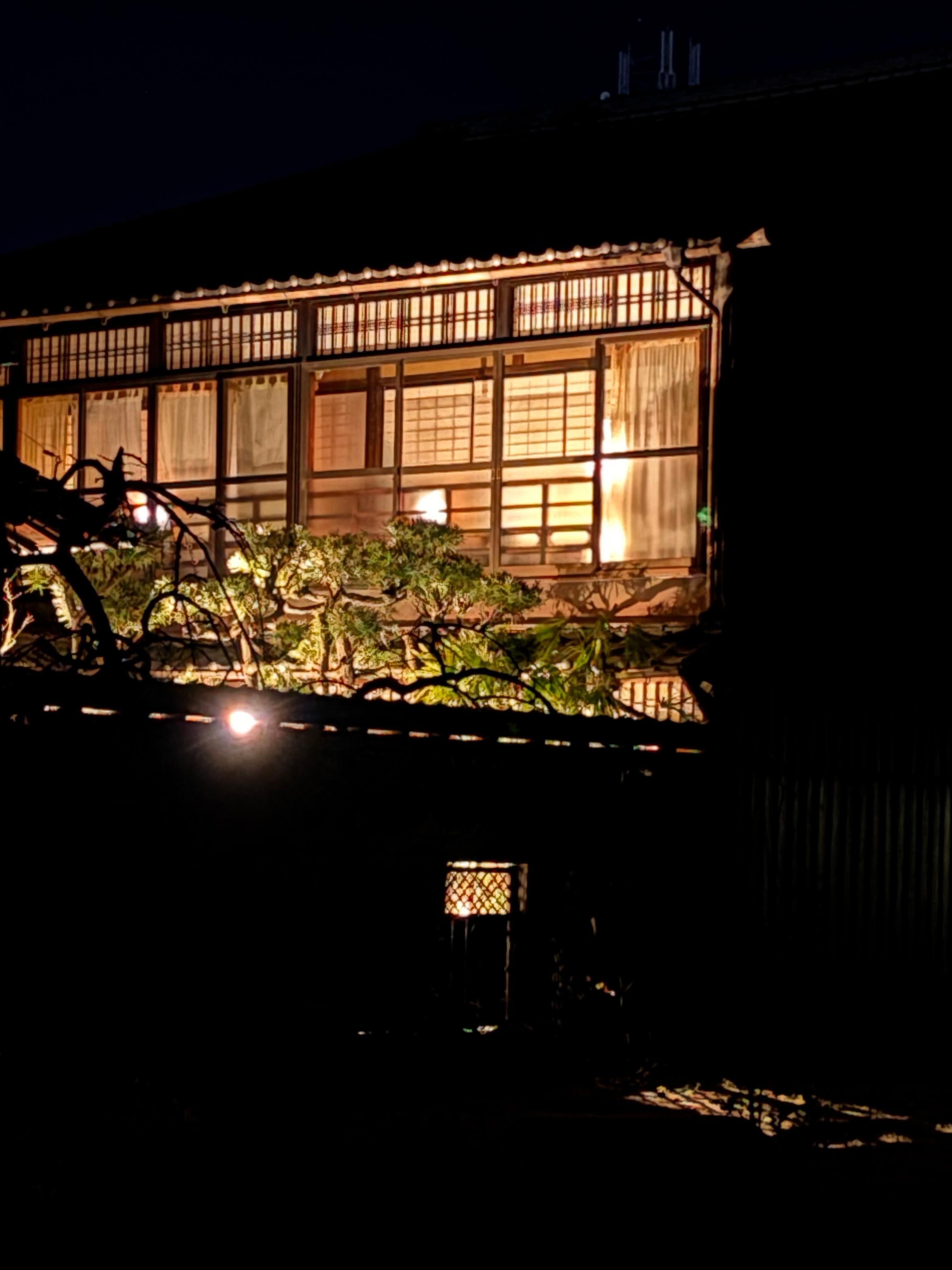 Glow of the bedroom from ourside