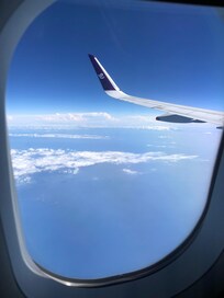 日本から香港行きの飛行機から見た光景