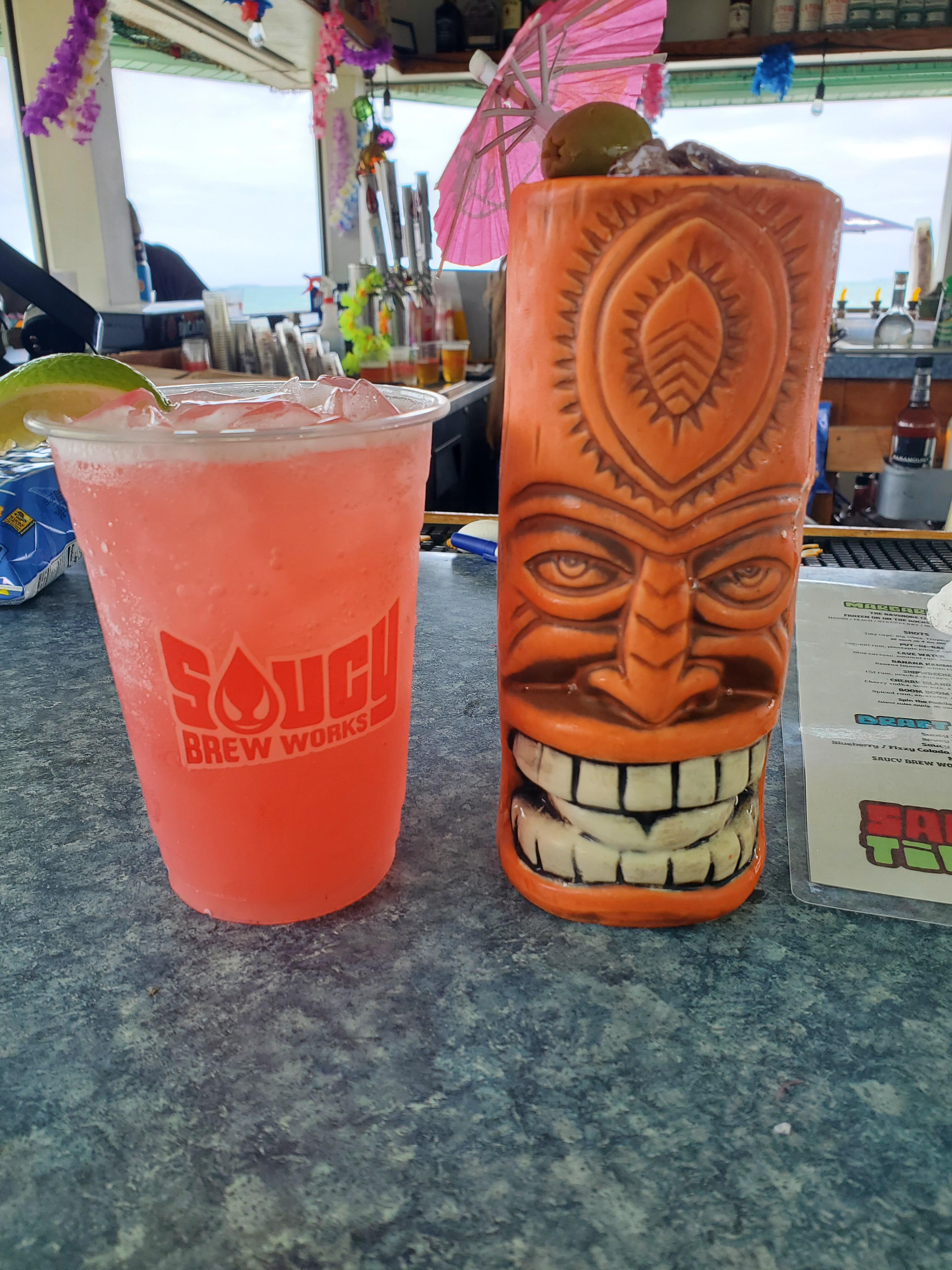 Drinks from the tiki bar