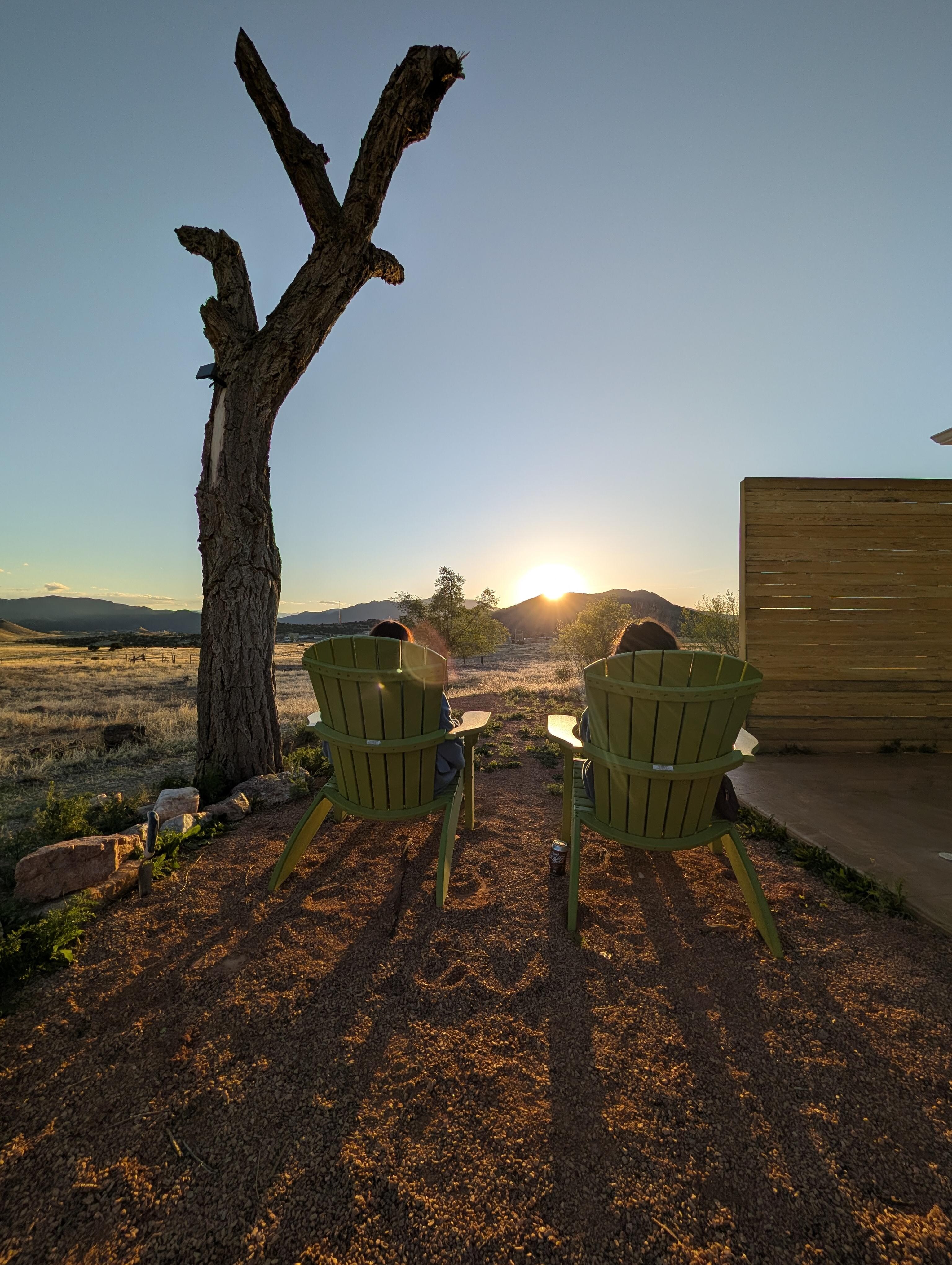 Beautiful sunset off the back patio of one of the rooms