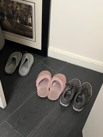 Random old dirty shoes in the closet