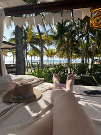 Beach view from one of the cabanas