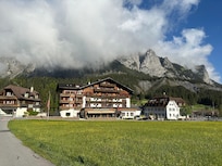 Looking to the hotel as I walked to the gondola