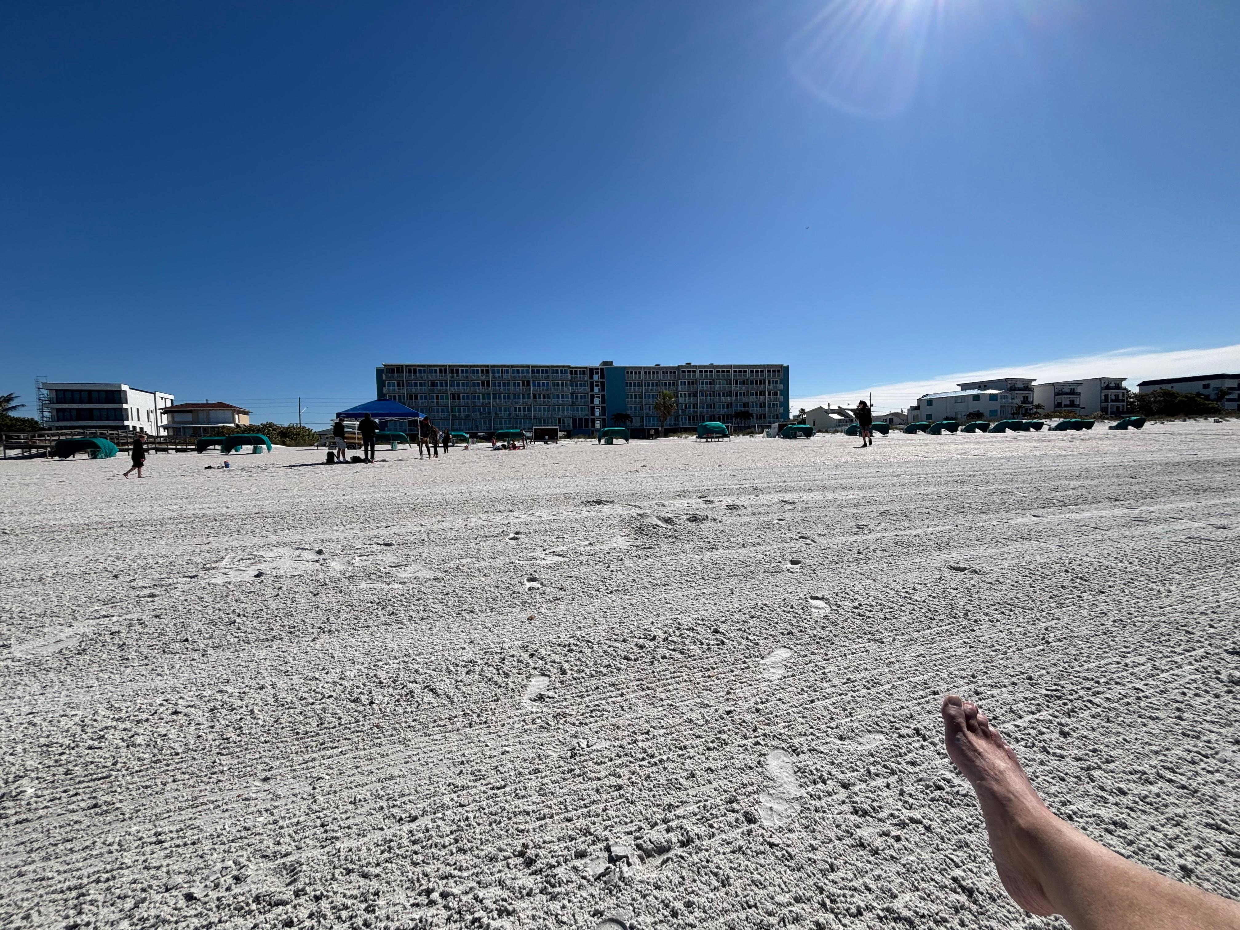 Looking at Island Inn from beach