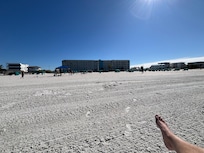 Looking at Island Inn from beach