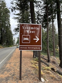 Yosemite West subdivision sign - Centrally located within Yosemite NP